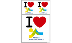 Département Les Alpes de Haute-Provence (04) - 3 autocollants "J'aime" - Sticker/autocollant
